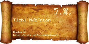 Tichi Márton névjegykártya