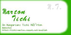 marton tichi business card